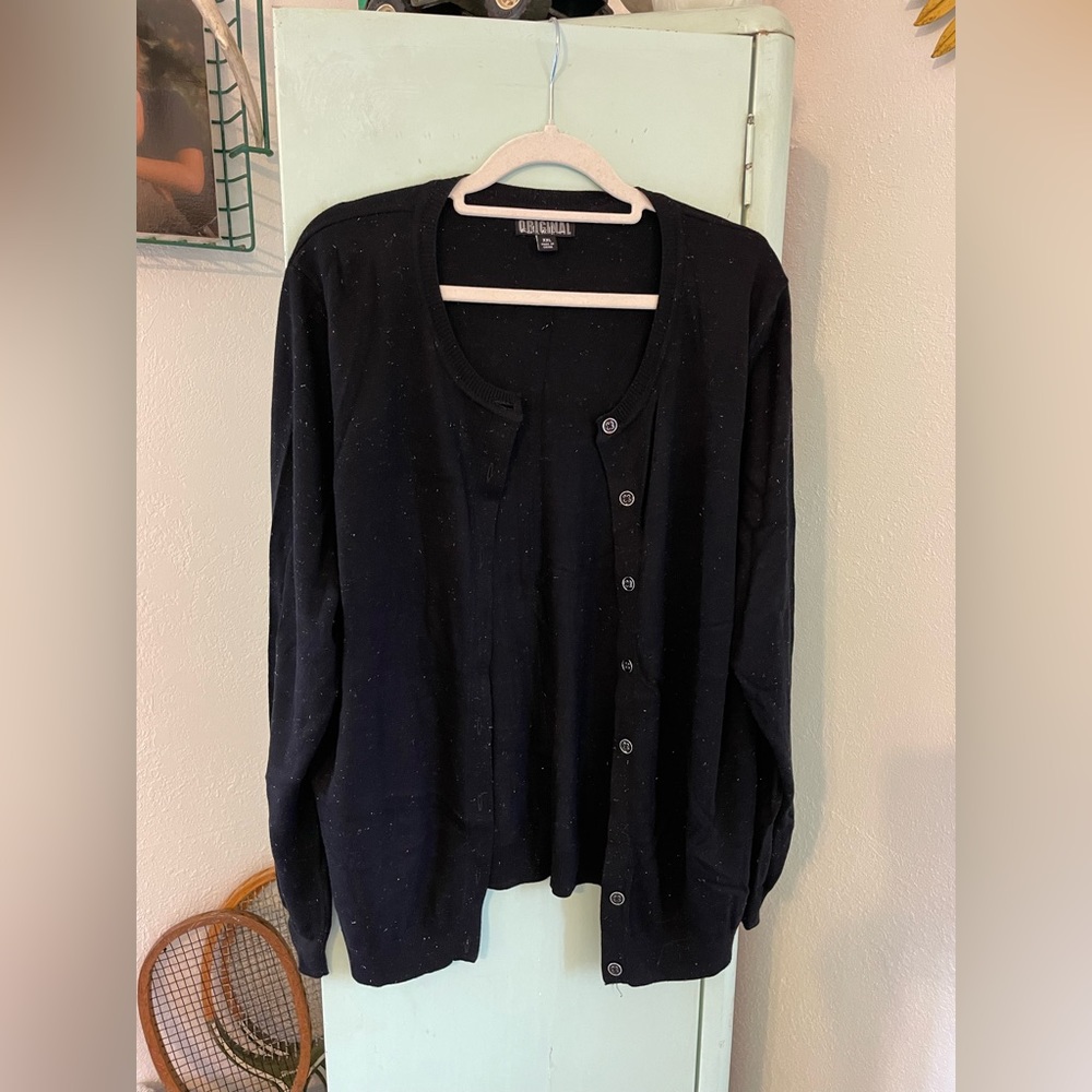 Original Cardigan, Size XXL, Black with Shimmer